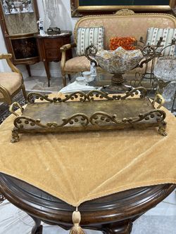 Beautiful Ornate Gold Decorative Tray with Handles🌷