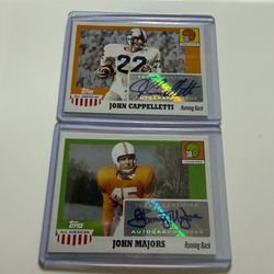 John majors & John Cappelletti autographed cards