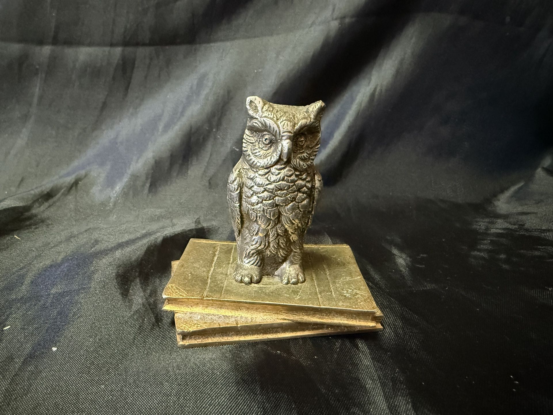 Owl Sitting on Books Paperweight