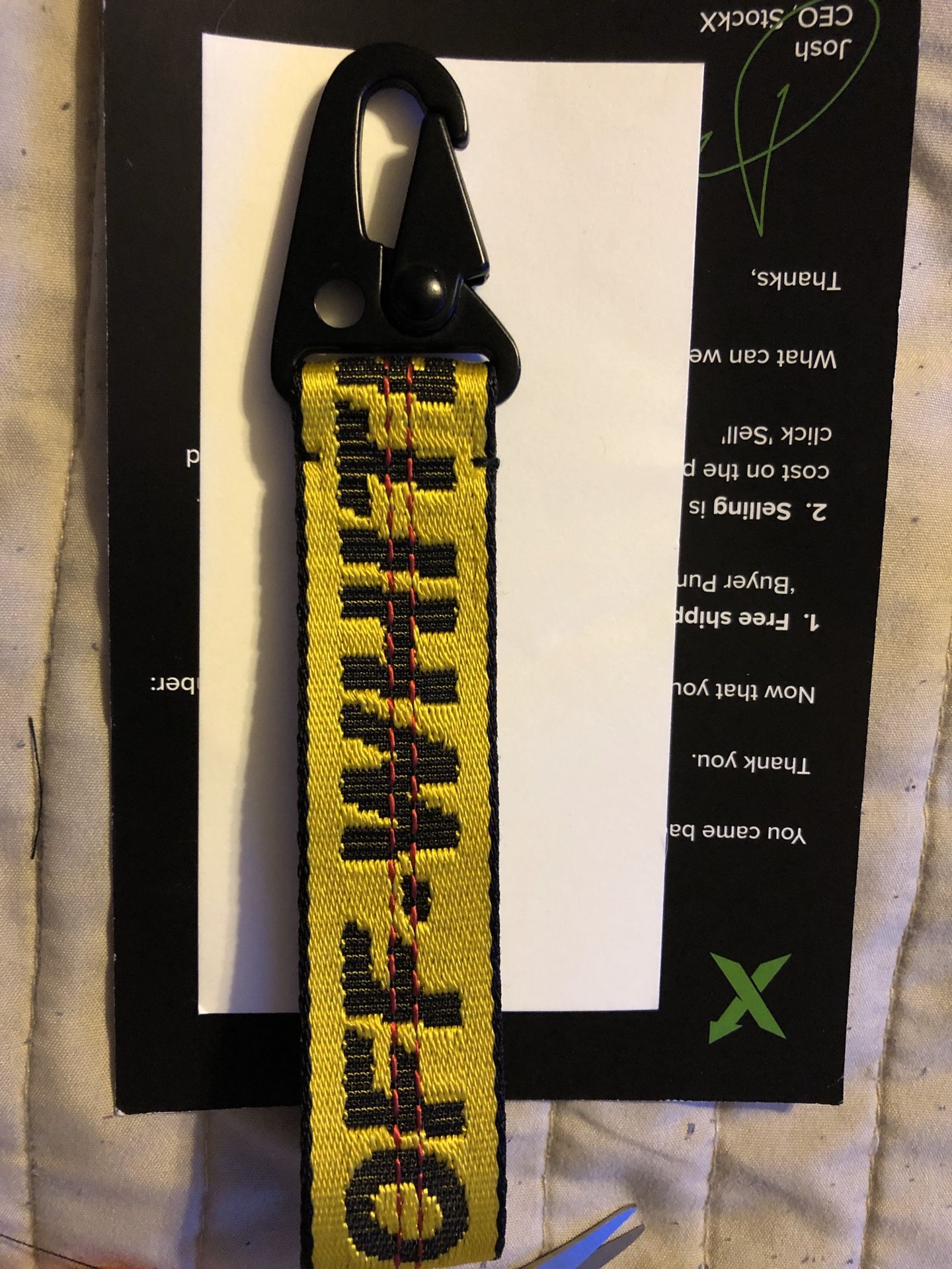 Off-White Keychain Made From Industrial Belt