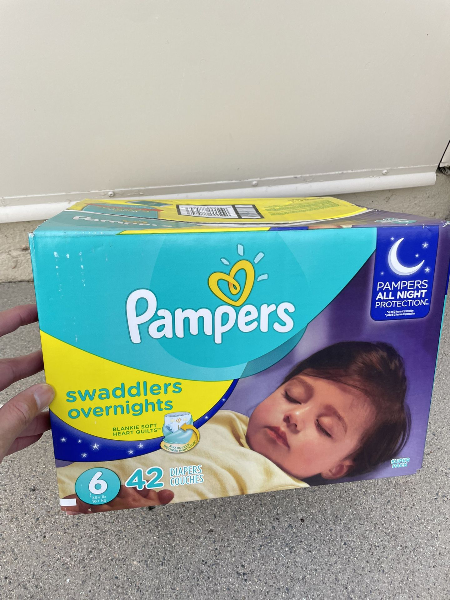 Pampers Overnight Diapers - Number 6 - 35+ Lbs