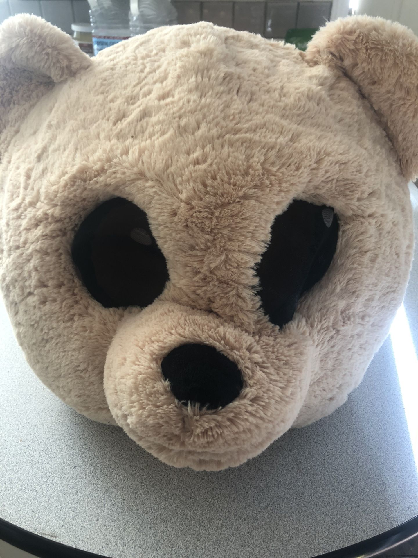 Plush teddy bear head mask