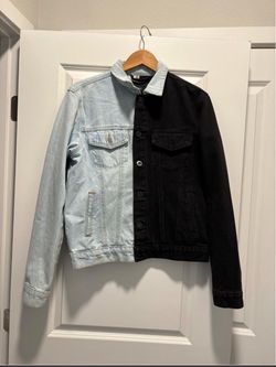 Fashion nova men half denim jacket.
