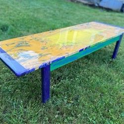 Hand Painted And Epoxied Table 