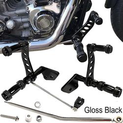 Forward Controls Pegs Levers Linkages for Harley Dyna Street Bob 2006-2017, Low Rider 2000-2012, Super Glide 2000-2015 (Black)