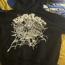 black and white sp5der hoodie