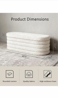 New storage ottoman bench 43”