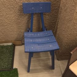 blue wooden chair 2