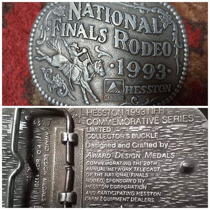 1993 hesston Nation Finals Rodeo Belt Buckle