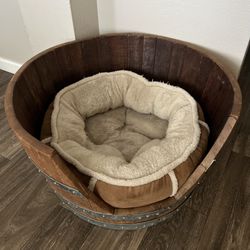 Wine Barrel Dog Bed