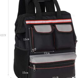 Tool Backpack Electrician's Backpack Multiple Pockets Tool Backpack-Black
