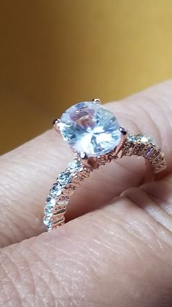 Women's 2 CT oval cut wedding engagement promises ring size 6.0