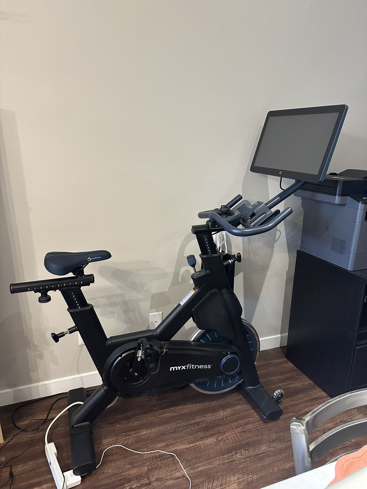 Myx Fitness Stationary Bike + Mat + Dumbbells + Yoga/Workout Mat β Like New
