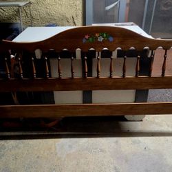 Vintage  1970's Restored Custom King Size Bed Headboard 