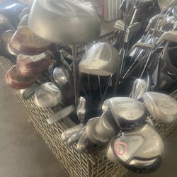 Large Lot Of Golf Clubs 