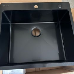 New In Box - Glacier Bay  25” Black Stainless Steel Sink