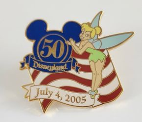 Disneyland 50th Anniversary Tinker Bell Cast Member Pin & Set of 2 Disney Cast Member exclusive Tinker Bell "Where Dreams Come True" Pixie Dust Pins