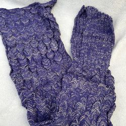 Kids Mermaid Tail Crochet Tail Blanket