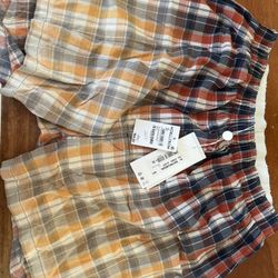 Brand New Maison Margiela Designer XL Bleached Plaid Shorts
