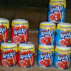 (10) Koolaid powdered drink canisters! Cherry and tropical 