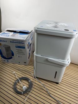 Midea Cube Dehumidifier Basement Home 50 Pint Pump Alexa Smart White 4500 SqFt