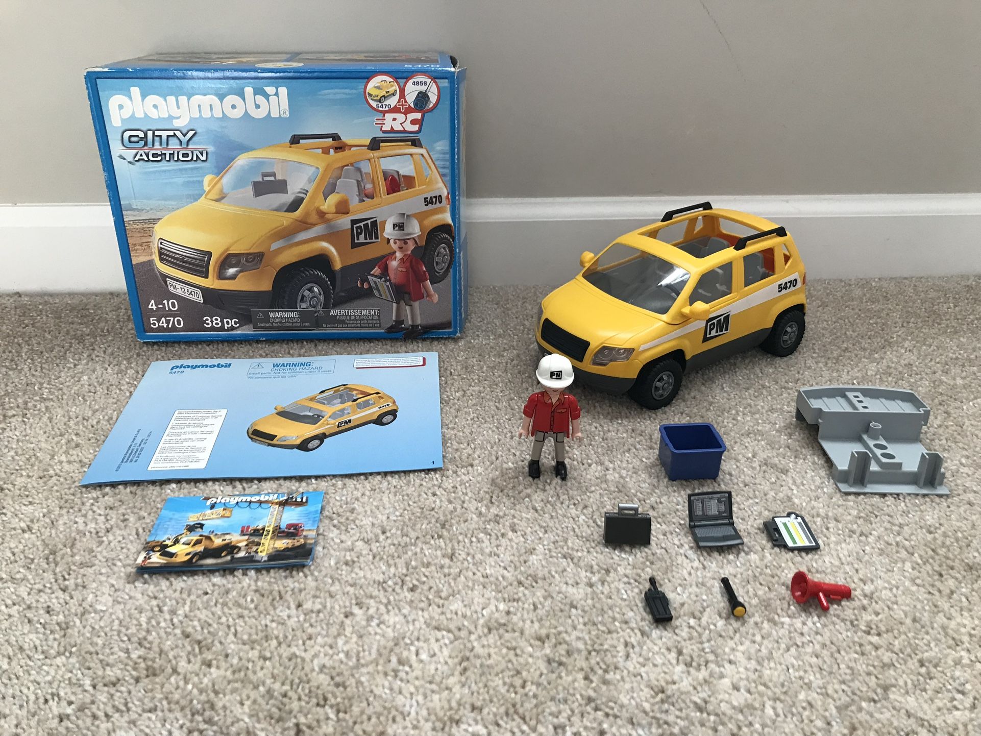Playmobil Construction Supervisor Car Toys Complete Set