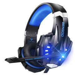 Brand New Stereo Gaming Headset for PS4 PC Xbox One PS5 Controller, Noise Cancelling Over Ear Headphones with Mic, LED Light, 7.1 Surround Sound, Soft