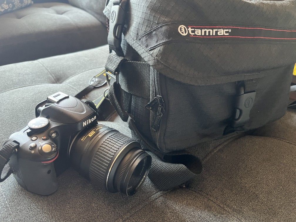 Nikon D5100 Camera With Camera Bag And Lens