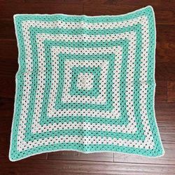Granny Vintage Crochet Blanket 38x38 Just $5