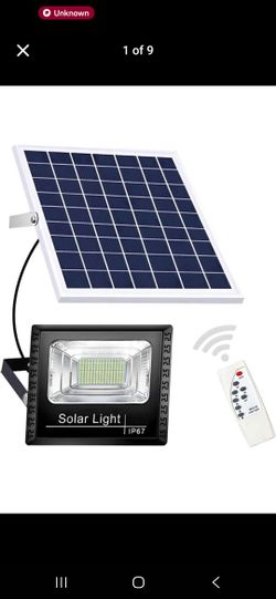 DuBom 100w to 800w 6000K Solar Flood Light Outdoor Remote, IP67 Waterproof Solar Power Security Light Auto On/Off, Dusk to Dawn for Yard, Gazebo, Shed