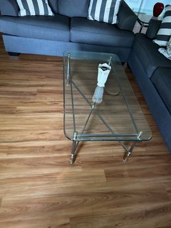 Glass Coffee Table & Side Table For Sale