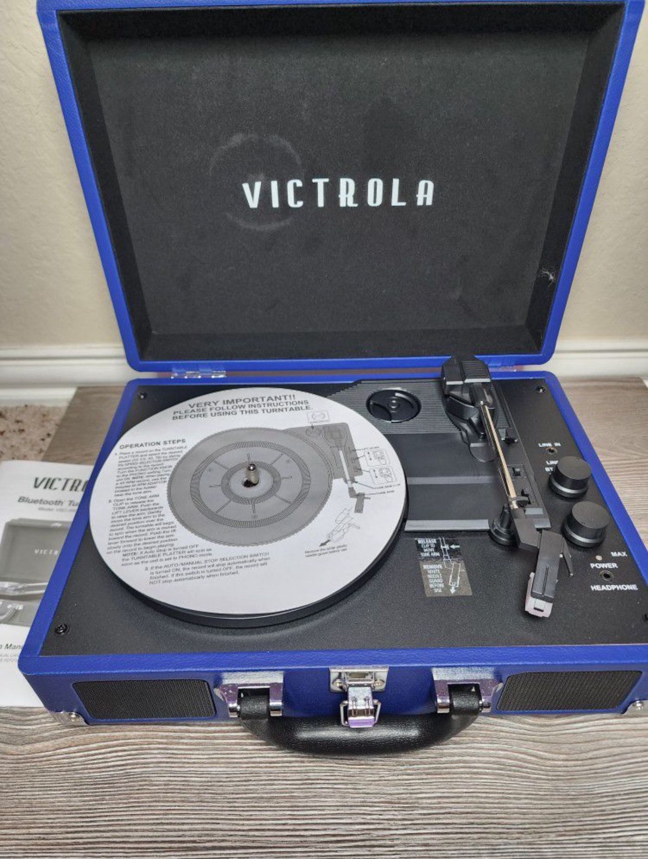 Brand New Victrola- Vintage 3-Speed Bluetooth Portable Suitcase Record Player with Built-in Speakers