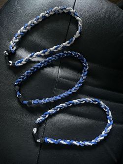 Braided baseball necklace twists