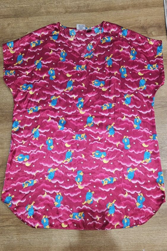 Vintage Disney Winnie The Pooh Satin Nightgown Size LG Womens Sleep