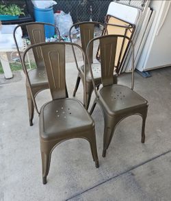 Set of 4 Metal Dining Chairs