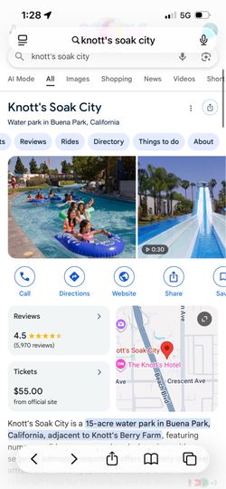 Knotts Soak city ticket