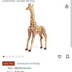 Giant Jumbo Plush Giraffe And Zebra Combo 