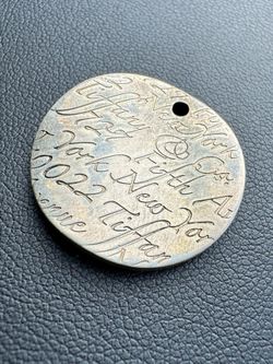 Jewelry 925s Tiffany & Co. Sterling Silver "Fifth Ave New York" Cursive Script Circle Pendant