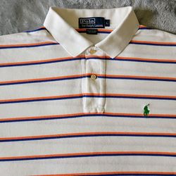 White Ralph Lauren Polo Size Large Short Sleeve Collar