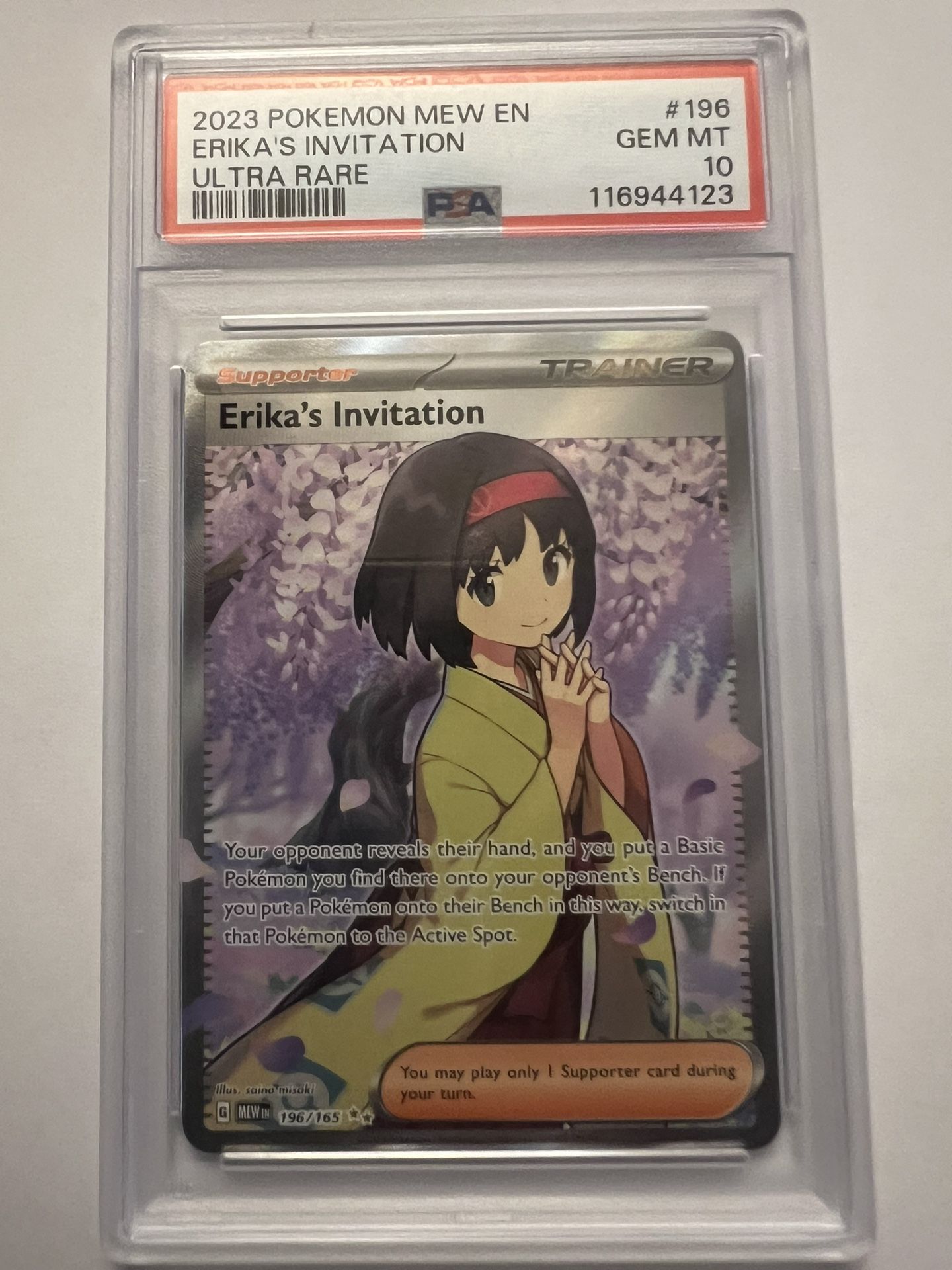 Erika’s Invitation 151 Psa10 Pokemon Card Slab