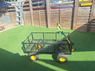 Heavy Duty Steel Garden Utility Wagon Cart