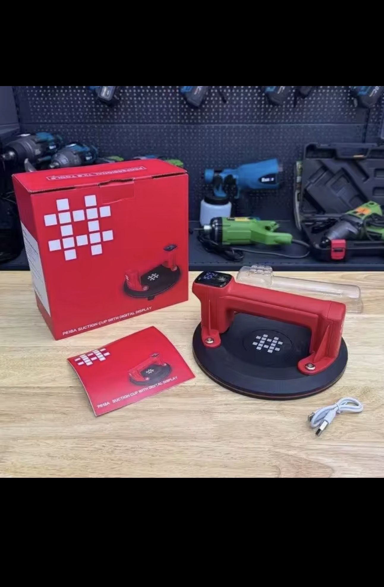 Shijing 440 IbsDigital Display Vacuum Electric Suction CupCeramic Tile Automatic Refill