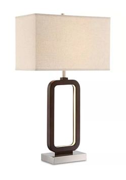 Pair of Wood and Chrome Lamps