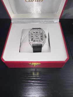 Cartier Santos Moissanite-Set Watch