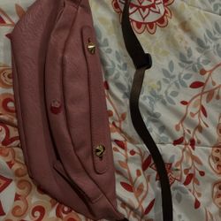 Pink Faux Leather Crossbody
