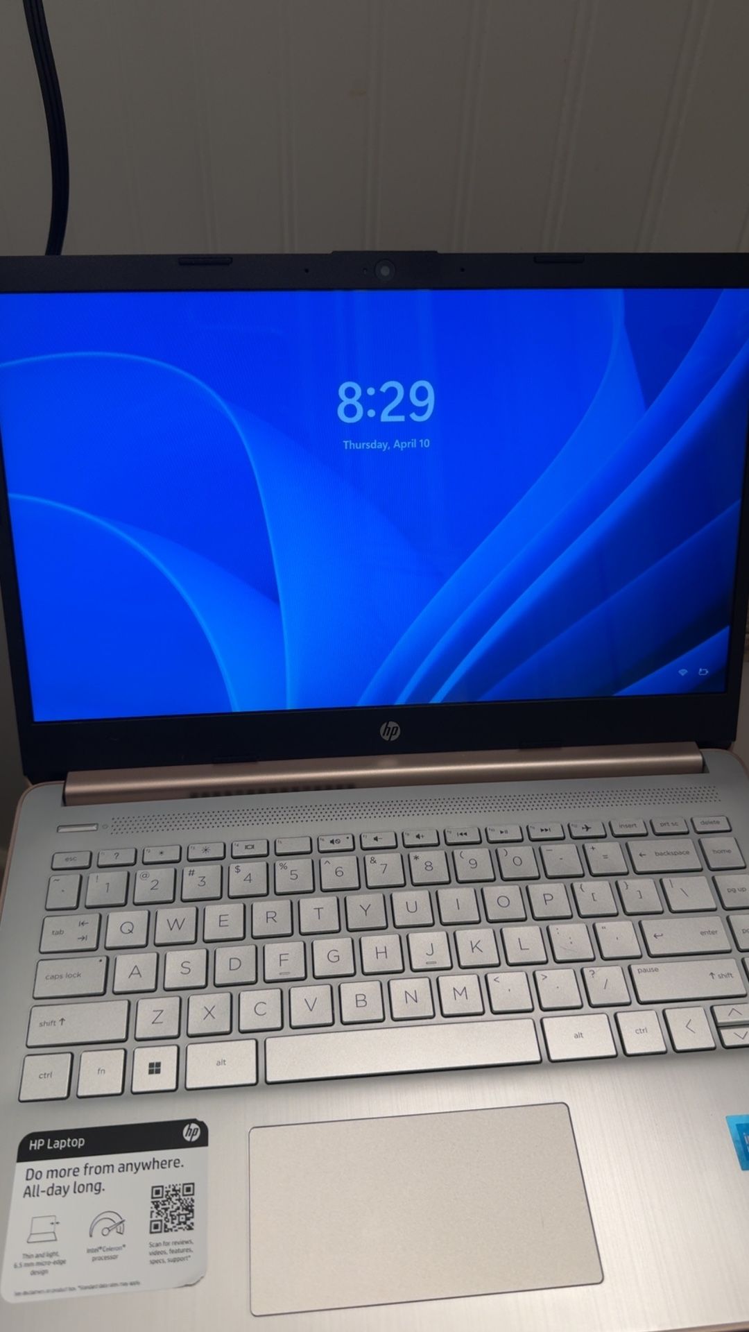 Rose gold HP computer