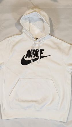 Nike Men's White Hoodie Sweater Size M