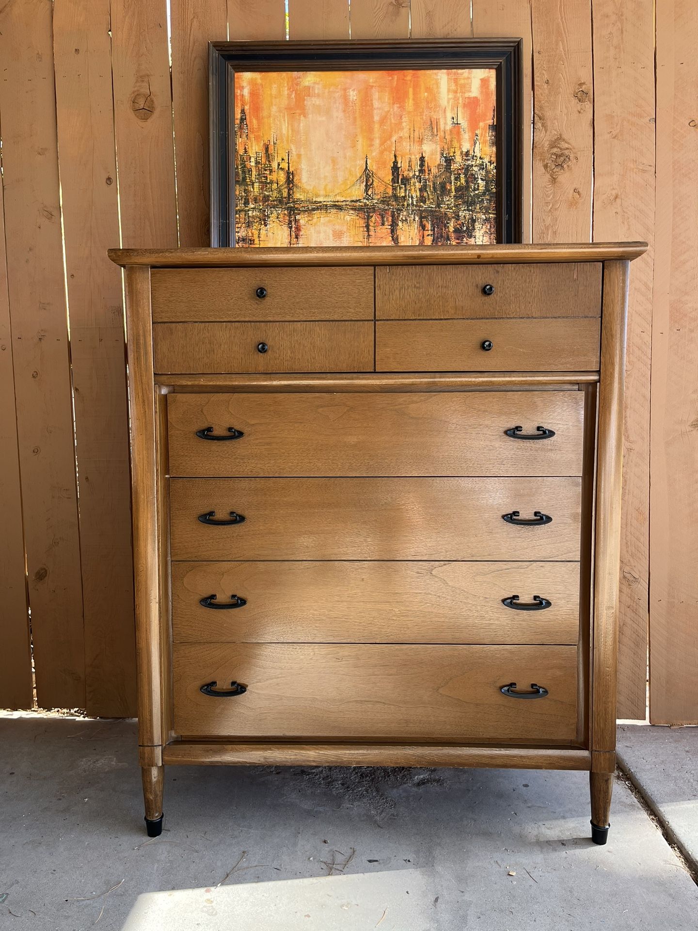 Mid Century Vintage Tallboy Dresser