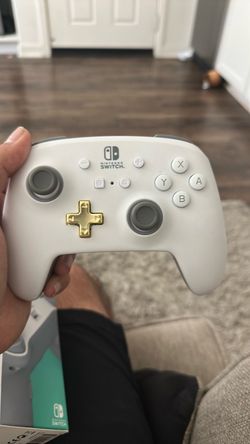 Nintendo Switch White Controller with Gold D-Pad
