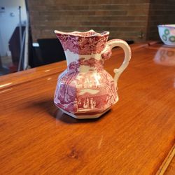 Mason's Ironstone Transferware Red Vista Pitcher